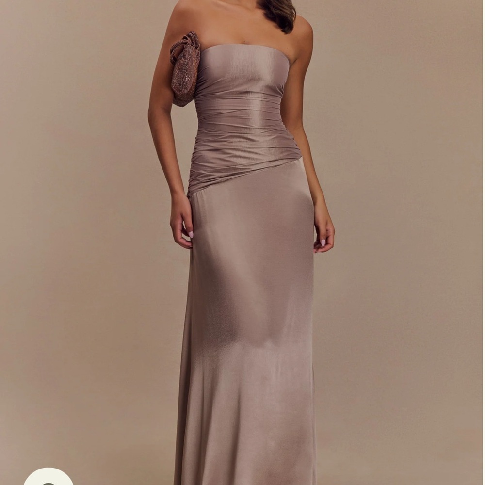 Meshki Serena bronze taupe dress